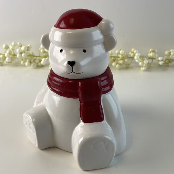 Vintage Polar Bear Christmas Lidded Candy Dish - Picture 11 of 17